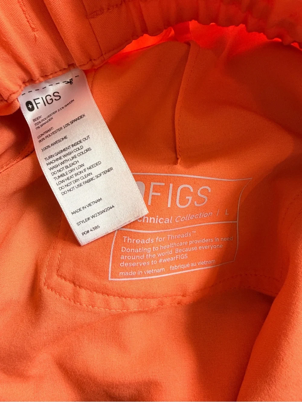 LARGE Orange Women’s Figs Scrubs Pants EUC